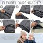 Preview: BAMBINIWELT Winterfußsack in Mumienform für Kinderwagen und Buggy, 110cm, Wolle, Design MELIERT